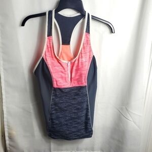 ZeroXposur Colorblock 1/4-Zip Tankini Top Size 10 Swim tops